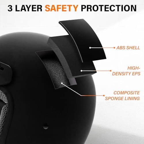 XFMT DOT Unisex-Adult Motorcycle Open Face 3/4 Helmet Retro Style Cruiser Chopper Scooter