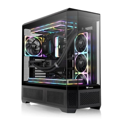 Thermaltake View 600 TG; Full Tower; 420mm Radiator Support; 480mm GPU Clearance; Hidden Connector Support; Rotatable PCIe Slots; 220mm PSU Clearance; Black; CA-11H-00F1WN-00