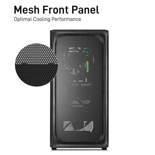 DARKROCK EC2 Black ATX Mid Tower PC Case, Type-C Ready, Supports 50 Series Graphics Cards, Tempered Glass Side Panel, up to 8 x 120mm Cooling Fans & 1 x 360mm Radiator, 1 x Pre-Installed Fan