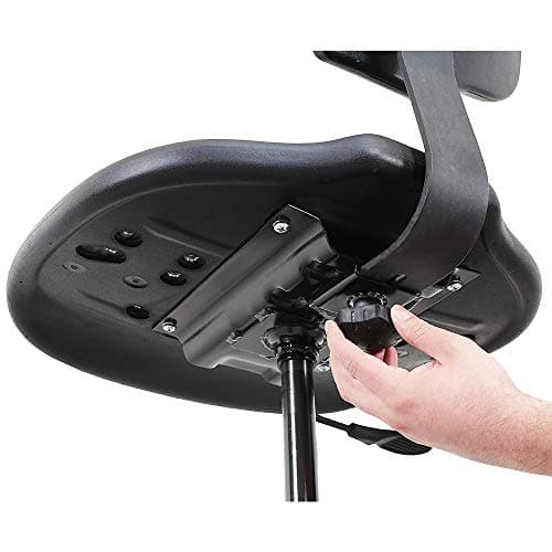 BenchPro Deluxe Chrome & Firm Polyurethane Foam Chair with 18” Adjustable Footring, Glides and Heavy Nylon Base, 21"-31" Height Adjustment, 450 lbs Capacity