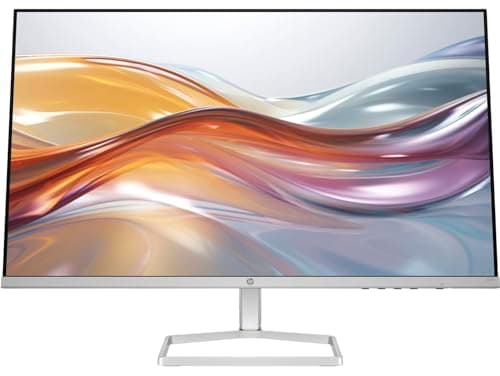 HP 27 inch 1080P Computer Monitor in Silver and Black, 27" Full HD (1920 x 1080) 75Hz Anti-Glare IPS Display with AMD FreeSync, 2 HDMI, 1 VGA, Highly Accurate Color (2026 Model) with Docztorm Dock