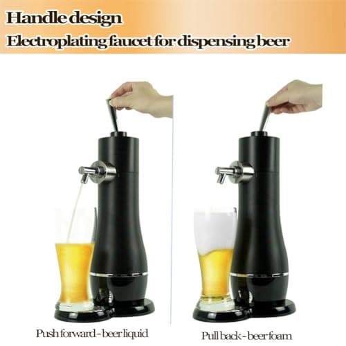 Draft Beer Dispenser, Beer Foam Maker, Beer Draft System for Canned and Bottled, Beer Gifts for Men, Father's Day, Birthday, Black