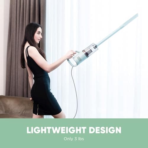 Stick Vacuum Cleaner, Corded Handheld Vacuum Cleaner Mini Electric Broom for Pet Hair Hardwood Floor Cat Litter Cleaning (13ft-Cord)