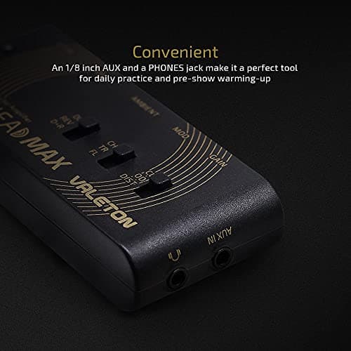 VALETON Guitar Headphone Amplifier Multi Effects Pocket Rechargeable Mini Practice Amplifier Rushead Max (Include 2 Additional Guitar Picks)