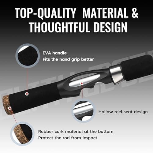 WIDDEN Ice Fishing Rod and Reel Combo, 27" Medium Light Spinning Ice Fishing Pole, Gear with Tackle Box Kit, Line, Lures for Saltwater, Freshwater Trout, Bass, Walleye