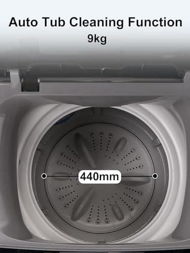 Full-Automatic Washing Machine 25 lbs Portable Washer 10 Wash Program & 8 Water Level with LED Display，Drain Pump, Come with a Glass Cover, Ideal for Apartments, RV, Camping, Grey