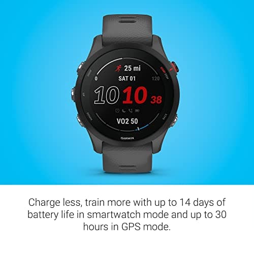 Garmin Forerunner® 255, GPS Running Smartwatch, Advanced Insights, Long-Lasting Battery, Slate Gray