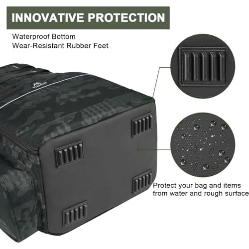 Water Resistant Fishing Bag Fits 4 3600 Trays, Large Wide Open Tackle Box Backpack, Gifts for Fishermen MATEIN Fishing Backpack, Tackle Storage Bag with Rod Holders & Cooler B09PTHT4H5