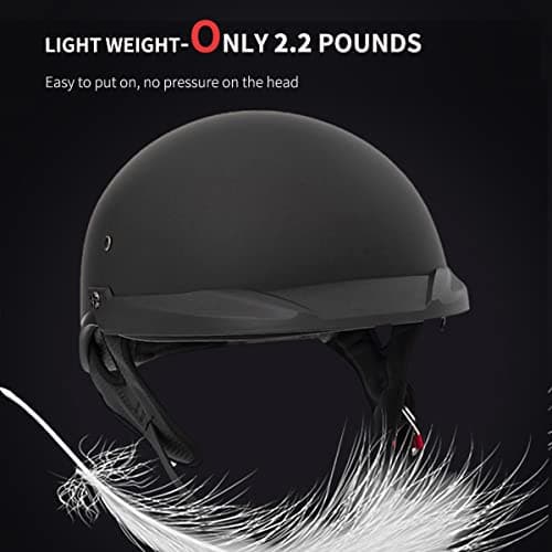 Motorcycle Half Helmet with Sun Visor Motorcycle Helmets for Men Women Helmet for Adult Scooter ATV Cruiser DOT Approved