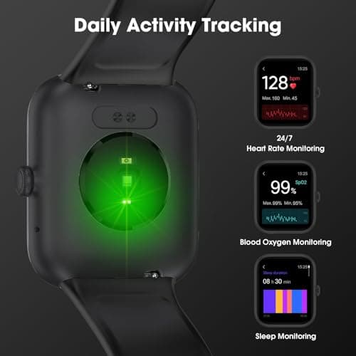 EURANS Smart Watch 45mm, AMOLED Fitness Watch with Heart Rate/Sleep Monitor Steps Calories Counter, IP68 Waterproof Activity Tracker Compatible with Android iOS