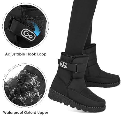 Ablanczoom Womens Winter Snow Boots With Warm Fur Lining Comfortable Booties Non Slip Waterproof Outdoor Shoes