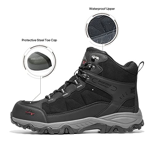 NORTIV 8 Waterproof Steel Toe Boots for Men Slip Resistant Safety Industrial Boots Paladin-Steel