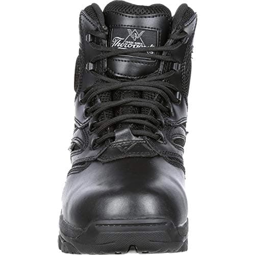 Thorogood Deuce 6” Waterproof Side-Zip Black Tactical Boots for Men and Women with Composite Safety Toe, Full-Grain Leather, and Slip-Resistant Outsole; BBP & EH Rated