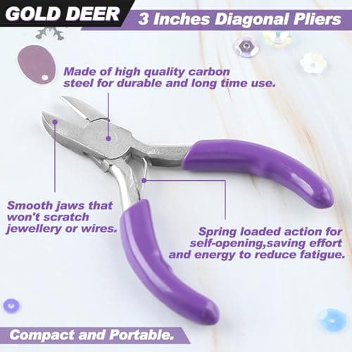 Mini Diagonal Pliers 3 Inches Wire Cutters Small Side Cutter Mini Jewelry Pliers High Hardness Wire Cable Snips Flush Cutter Snips Tools For Wire Wrapping Bending Cutting Snipping B0CJDWVLJH