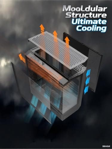 darkFlash DY460 ATX Full-Tower PC Gaming Case, High Airflow, 4×ARGB PWM Fans Included, 330° Full-View Tempered Glass, Separate PSU chamber, Supports RTX 5090 up to 400mm, 360mm Radiator Support, Black