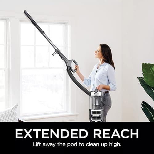 Shark UV730 Navigator Lift-Away Upright Vacuum, PowerFins HairPro Self-Cleaning Brushroll, HEPA Filter with Anti-Allergen Technology, LED Headlights, Swivel Steering, Gray (Renewed)