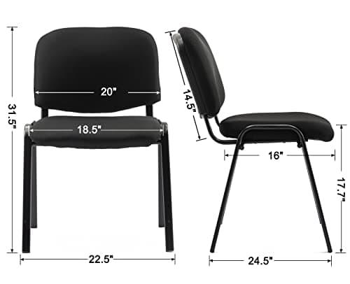 Shunzhi Waiting Room Chairs Set of 5 Stackable Conference Room Chairs Reception Guest Chair for Breakroom/Lobby/Meeting/Church/School/Hall/Hotel, Black Mesh,5PCS