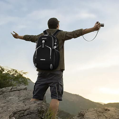 35L Lightweight Packable Backpack – Durable Foldable Daypack for Travel, Hiking, and Gym (Black)