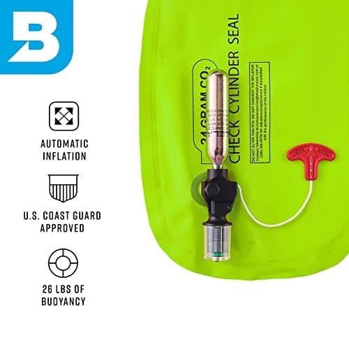 BLUESTORM Cirro 26 Automatic/Manual Inflatable Life Jacket PFD for Adults (Apex Black) | US Coast Guard (USCG) Approved Self Inflating Life Vest Preserver