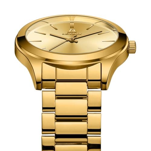 LN LENQIN Mens Watches Waterproof Stainless Steel Watch for Men Analog Quartz Fashion Business Designer Wristwatch