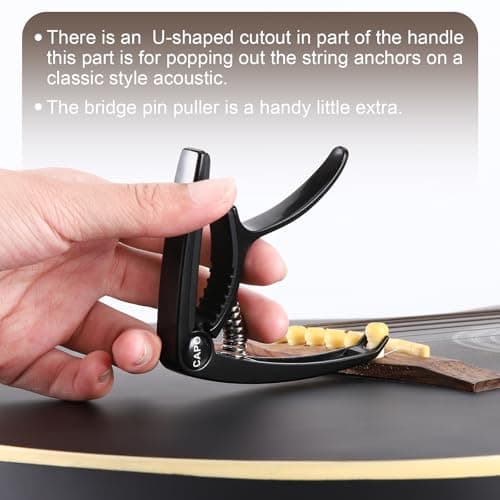 IMUSGO Guitar Capo, Capo for acoustic guitar 6 string, for electric guitar，Acoustic guitar capo,Kapo, Classical guitar capo, Electric guitar capo, Guitar capos(Black)