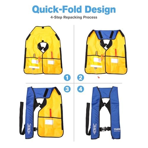 Inflatable-Life-Jacket| Lightweight Life-Vest for Adults| Automatic Inflatable-PFD| Supports up to 300 lbs