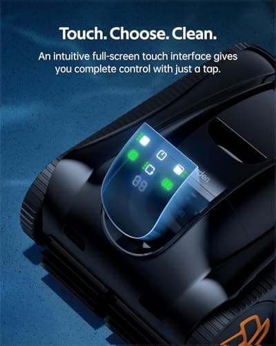 iGarden 4-in-1 Robotic Pool Cleaner, 3.6H Cordless Pool Vacuum for Inground & Above Ground Pools, Touchscreen & APP Control, Smart Navigation & Self-Parking, Cleaning Floor, Wall & Waterline, Black