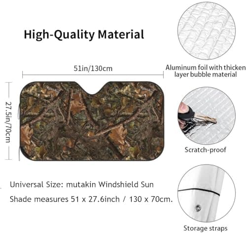 Camouflage Hunting Car Windshield Sunshade Front Window Sun Visor Protector Foldable Shield Cover for Truck SUV