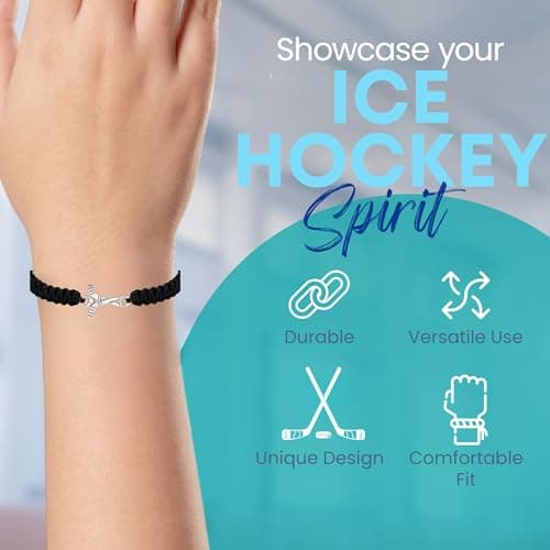 Sportybella Ice Hockey Bracelet, Hockey Jewelry Gifts, Gift for Hockey Players, Teams & Coaches