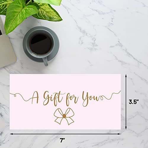 ceiba tree Pink Blank Gift Certificates for Business 30 Pcs Gold Foil Certificate Cards with Envelopes for Salon Restaurants Spa Birthday B0B492G8QQ