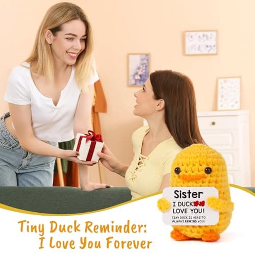 MBL Sister Gifts for Birthday Mothers Day - Handmade Funny Cute Small Duck Present for Sisters Sis Big Little Sister Graduation Christmas Stocking Stuffers