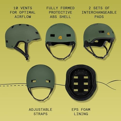 Retrospec Dakota Adult Bike Helmet for Men & Women - Multi-Sport Protection with ABS Shell, EPS Foam, 10 Vents & Removable Washable Padding for BMX, Skating, Scooter and Skate - Helmets for Adults