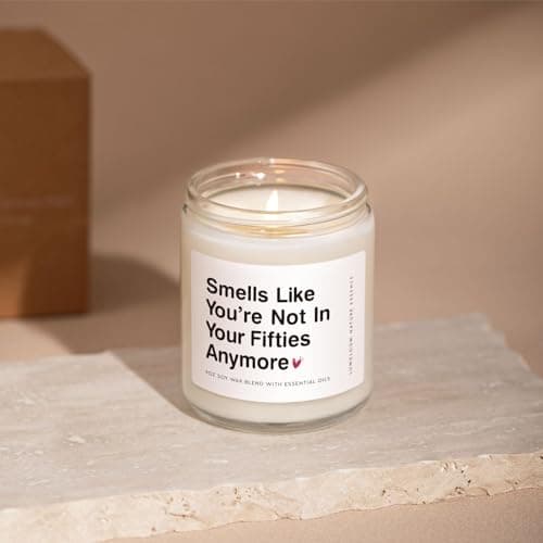 60th Birthday Gifts for Women, Men, 9oz Lavender Scented Soy Wax Candle, 1965, 60th Birthday Decorations for Woman, Men, Her, Him, Friends, Sister, Wife, Mom, Sixty Year Old Gift