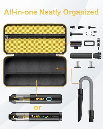 ProCase Hard Case for Fanttik Slim V8 Apex/ V8 Mate/ V10 Apex/ V10 Mate Cordless Car Vacuum, Portable Travel Carrying Storage Organizer with Mesh Pocket for Mini Handheld Vac Cleaner Accessory -Black