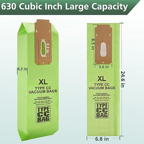 16 Packs Vacuum Bags for Oreck Type CC, Compatible with All Oreck XL Upright Vacuum Cleaner - Replaces Part # CCPK8DW