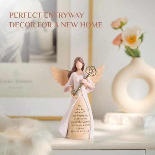 Handmade Resin with Gift-ready Package, Perfect Entryway Table Decor Symbolizing New Beginnings for Homeowner Women Friend Storieme Housewarming Angel Figurine, House Warming Gifts New Home B0G7Y6LMG4