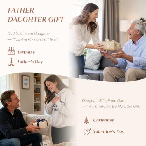 Hand-Painted Shoulder-Ride Sculpture in Gift Box for Father's Day, Birthdays, Christmas, Weddings and Home Display Storieme Father Daughter Figurine, Gift for Dad Birthday from Daughter B0F8V8VJNH