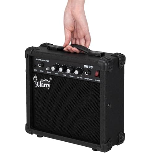 GLARRY Electric Guitar Amp, Portable Guitar Tube Amp with Headphone MP3 Input, 20W Practice Guitar Combo Amplifier Speaker Accessories with Bass, Volume, Treble, and Middle Controls