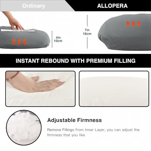 Pregnancy Pillow, Full Body 57 Inch Maternity Pillow with Removable Washable Cover - Sleep Support for Legs, Back, Neck, Shoulder, HIPS, Belly for Pregnent Women, Black Grey Velvet Cover