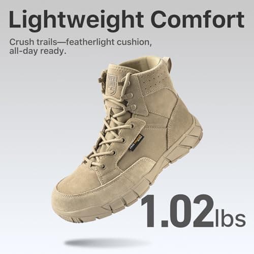 FREE SOLDIER Waterproof Hiking Work Boots Men's Tactical Boots 6 Inches Lightweight Military Boots Breathable Desert Boots