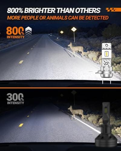SEALIGHT H7 Bulbs 36000LM Ultra-Bright S6 H7 ATV Bulbs No Adapter Required No Cordless, 6500K White Light, 60000+Long Lifespan, Plug-N-Play, Marker Light Assemblies, Pack of 2