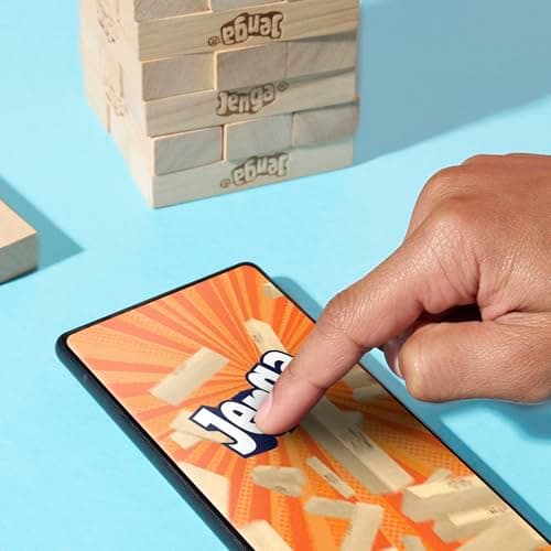 Official Hasbro Games Jenga Game | Digital Die for 6 More Ways to Play | Original Wood Block Game | Stacking Tower | Ages 6+ | 1+ Players | Party Games