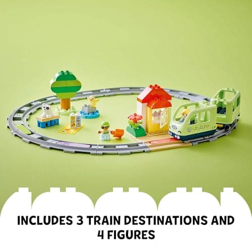 Building Toys for Toddlers, Ages 2+, Train Set, Develops Fine Motor Skills, W/ Larger Bricks & Figures, 57 Pieces, Gift Idea LEGO DUPLO Interactive Adventure Train 10427 B0CV2BX49N