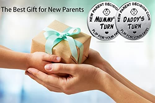 New Dad Mom Gifts Funny Decision Making Coin, New Baby Gift for Parent Mummy Daddy Pregnancy Women First Time to be Moms Dads Mother's Day Father's Day Gifts Double Sided
