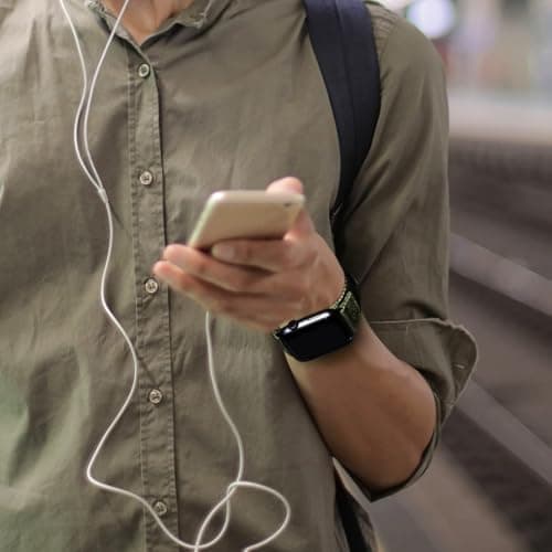 Nereides Compatible with Apple Watch Series 11 Band Series 10/9/8/7/6/5/4/SE/SE2/SE3/Ultra 3/2/1, Nylon Sports Strap with Woven Design for 49mm/46mm/45mm/44mm (L, Army Green)