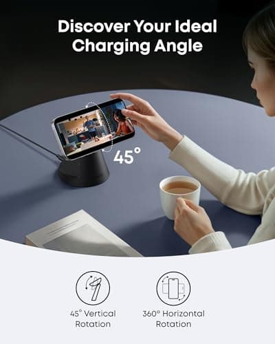 Anker MagSafe Charger Compatible, MagGo 3-in-1 Charging Station, Nano Charging Stand, Qi2 Certified 15W Magnetic Wireless Charger Dock, for iPhone17/16/15/14, Apple Watch,AirPods (Adapter Included)
