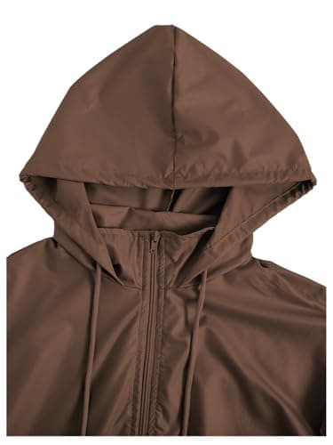 Verdusa Women's Zip Up Lightweight Windbreaker Jacket Sport Casual Workout Hoodie Outerwear with Pockets Rainy Day Outfits