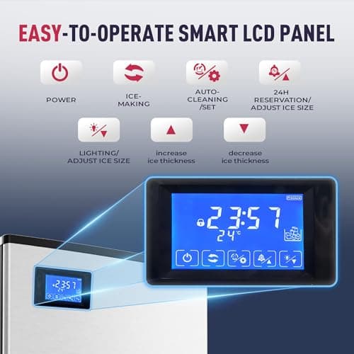 Commercial Ice Maker Machine 500LBs/Day with Filter, 250LBs Storage Bin, SECOP Compressor&ETL Approval Industrial Ice Machine, Auto-Cleaning, Ice Ready in 8-20mins, Cafe/Bar/Business/RST.