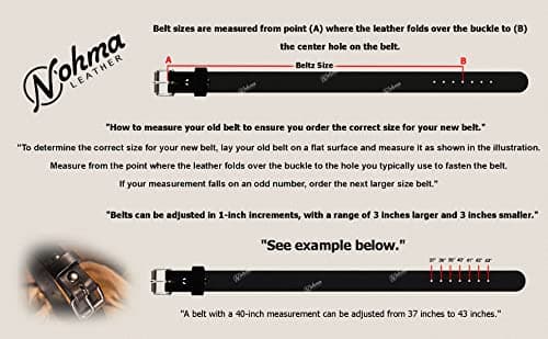 Nohma Leather Men's Leather Belt, Made in USA, Full-Grain Leather, Casual Everyday Wear Belts, Amish Handmade 1.5" Width