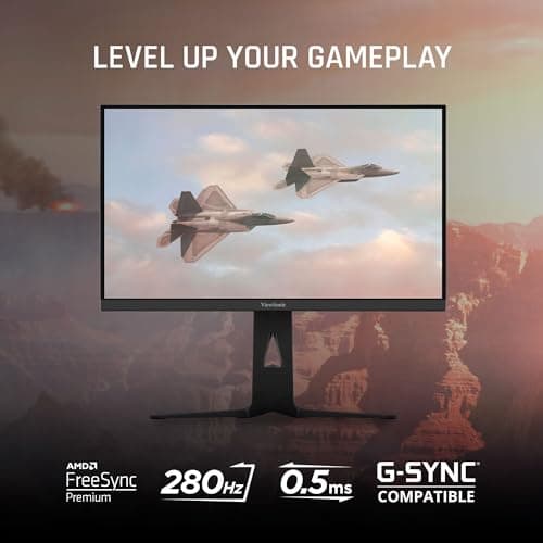ViewSonic XG2536 25 Inch 1080p Gaming Monitor, IPS with 280Hz and 0.5ms for Elite Gaming Performance, FreeSync Premium and G-Sync Compatible, Advanced Ergonomics, 65W USB-C, HDMI, and DisplayPort